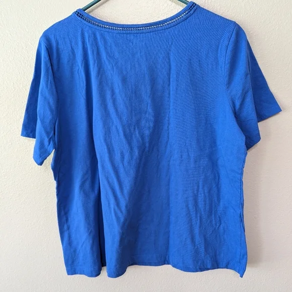 Coral Bay petite women's blue shirt size PXL - Picture 3 of 4